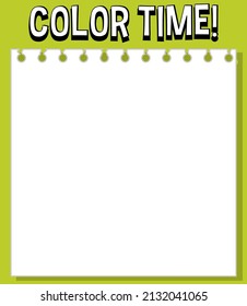 Worksheets template with color time! text illustration