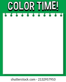 Worksheets template with color time! text illustration