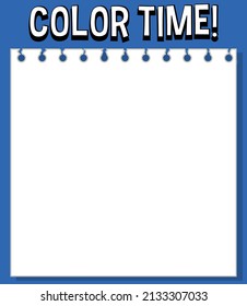 Worksheets template with color time! text illustration