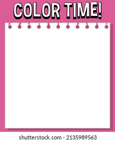 Worksheets template with color time! text illustration