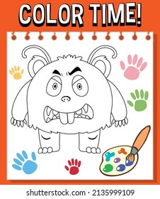 Worksheets template with color time! text illustration