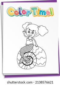 Plantilla de hojas de cálculo con texto en tiempo de color e ilustración de esquema de fusión