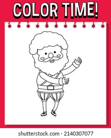 Worksheets template with color time! text and King's outline illustration