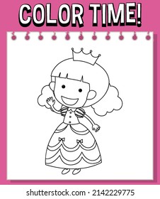 Worksheets template with color time! text illustration