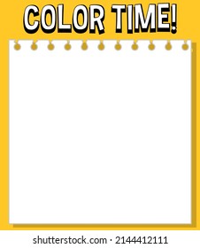 Worksheets template with color time! text illustration