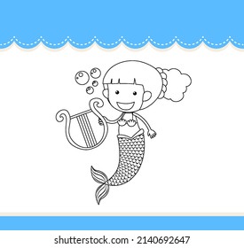 Worksheets template with mermaid outline illustration
