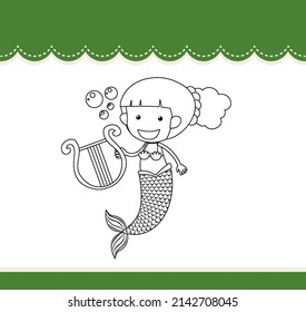 Worksheets template with mermaid outline illustration