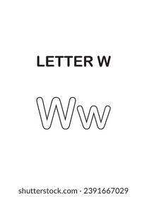 Worksheets from A to Z for children. learn to read and write, Elementary writing practice for preschoolers, worksheet with all alphabetic letters.English vocabulary, letter w