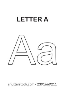 Worksheets from A to Z for children. learn to read and write, Elementary writing practice for preschoolers, worksheet with all alphabetic letters.English vocabulary, letter a