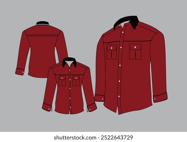 Workshirt template mockup red colour