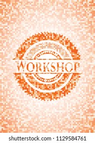 Workshop abstract orange mosaic emblem