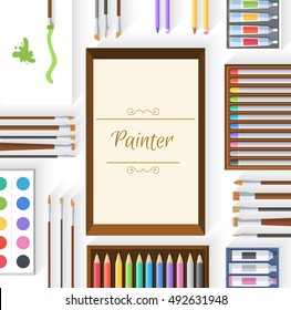 Workshop art icon. Workshop classic background. Workshop illustration concept. 