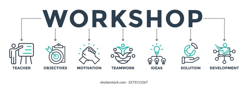 Workshop banner icon vector illustration concept for business training