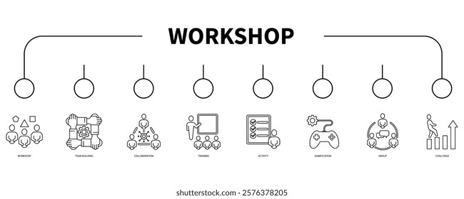 Workshop banner web icon vector illustration concept