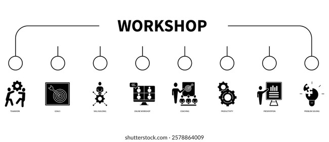 Workshop banner web icon vector illustration concept