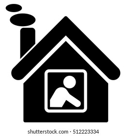 Workshop Building vector icon. Flat black symbol. Pictogram is isolated on a white background. Designed for web and software interfaces.