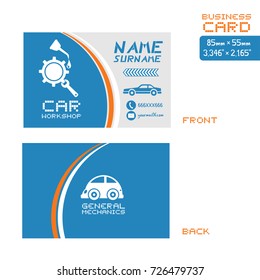 workshop car business card