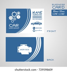 workshop car business card