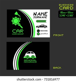 workshop car business card
