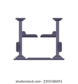 Workshop car lift icon flat vector. Auto service. Check car isolated