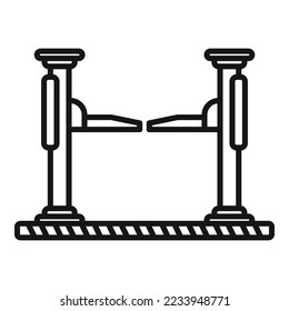 Workshop car lift icon outline vector. Auto service. Check car