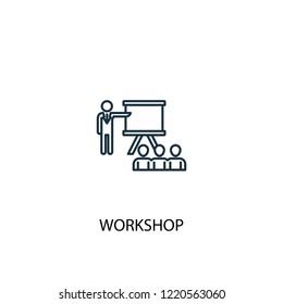 Workshop Concept Line Icon. Simple Element Illustration. Workshop Concept Outline Symbol Design. Can Be Used For Web And Mobile UI/UX