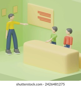 Workshop concept. Realistic 3d object cartoon style.