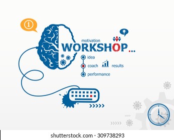 Workshop design illustration concepts for business, consulting, finance, management, career.  