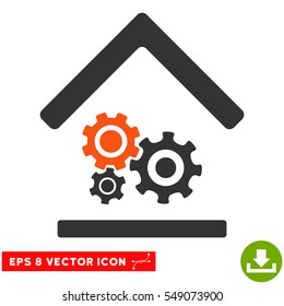 Workshop EPS vector icon. Illustration style is flat iconic bicolor orange and gray symbol on white background.