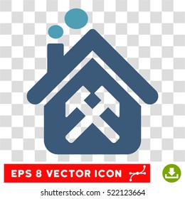 Workshop EPS vector pictogram. Illustration style is flat iconic bicolor cyan and blue symbol on white background.