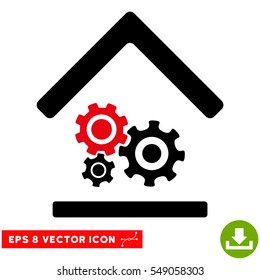 Workshop EPS vector pictogram. Illustration style is flat iconic bicolor intensive red and black symbol on white background.