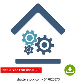 Workshop EPS vector pictograph. Illustration style is flat iconic bicolor cyan and blue symbol on white background.