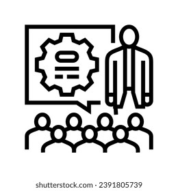 workshop facilitation college teacher line icon vector. workshop facilitation college teacher sign. isolated contour symbol black illustration