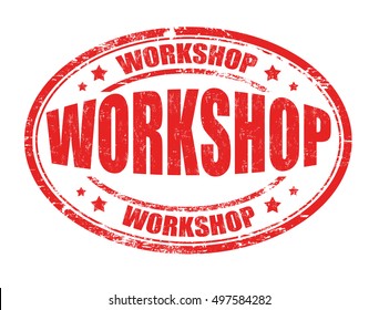 Workshop grunge rubber stamp on white background, vector illustration