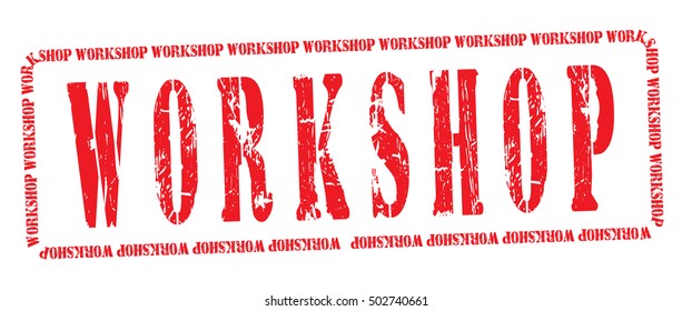 workshop grunge stamp, vector illustration