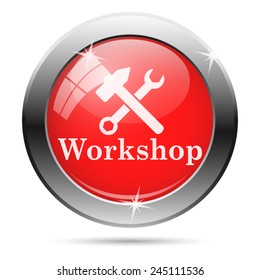 Workshop icon. Internet button on white background. 