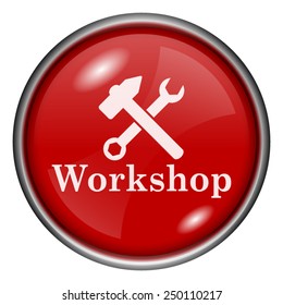Workshop icon. Internet button on white background. 