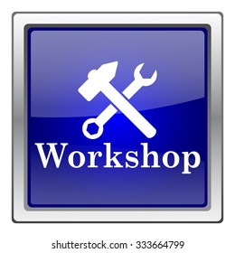 Workshop icon. Internet button on white background. EPS10 vector.
