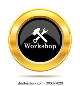 Workshop icon. Internet button on white background. EPS10 vector.
