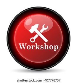 Workshop icon. Internet button on white background. EPS10 vector
