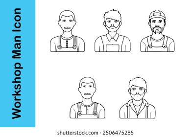 Workshop Icon line art mit editierbaren Vektorgrafik-Kollektionen 