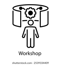 Workshop icon in linear style 