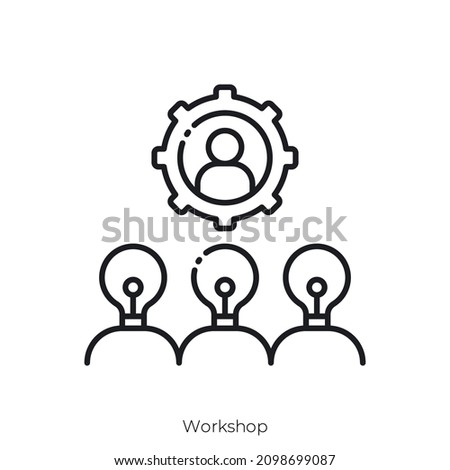 Workshop icon. Outline style icon design isolated on white background