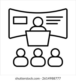 workshop icon in outline style vector illustration