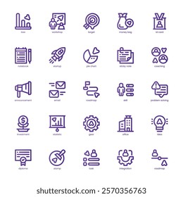 Workshop Icon pack for your website, mobile, presentation, and logo design. Workshop Icon basic line gradient design. Vector graphics illustration and editable stroke.