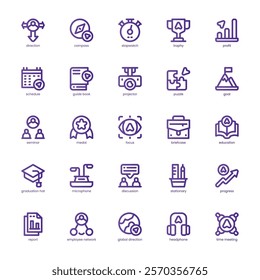 Workshop Icon pack for your website, mobile, presentation, and logo design. Workshop Icon basic line gradient design. Vector graphics illustration and editable stroke.