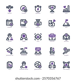 Workshop Icon pack for your website, mobile, presentation, and logo design. Workshop Icon dual tone design. Vector graphics illustration and editable stroke.