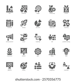 Workshop Icon pack for your website, mobile, presentation, and logo design. Workshop Icon glyph design. Vector graphics illustration and editable stroke.