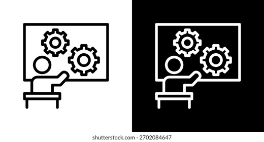 Conjunto de iconos de taller. Diseño De Línea Limpia Con Versiones Claras Y Oscuras Para Un Uso Versátil.