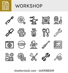 workshop icon set. Collection of Artboard, Screwdriver, Setting, Anvil, Tool, Welder, Chisel, Settings, Pottery, Tools, Wrench, Welding, Clay icons
